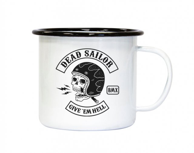 Dead Sailor Give Em Hell Enamel Mug