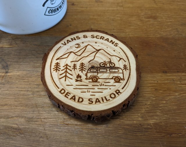 Dead Sailor Vans & Scrans Wood Slice Coaster